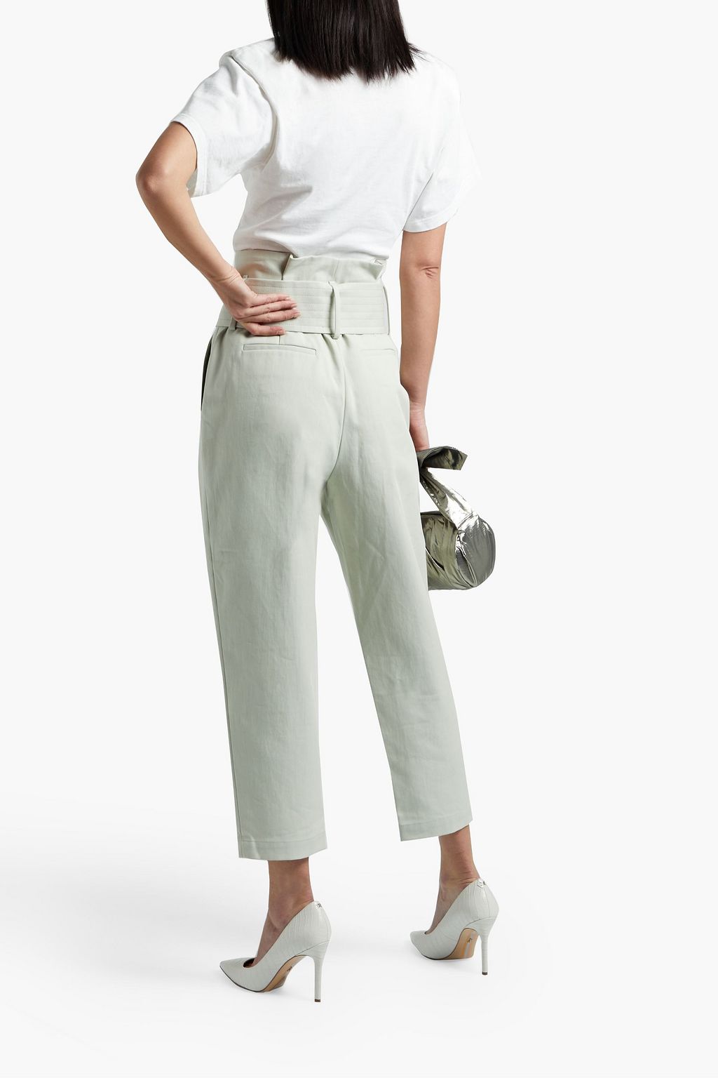 IRO Ritokie belted pleated cotton-twill tapered pants