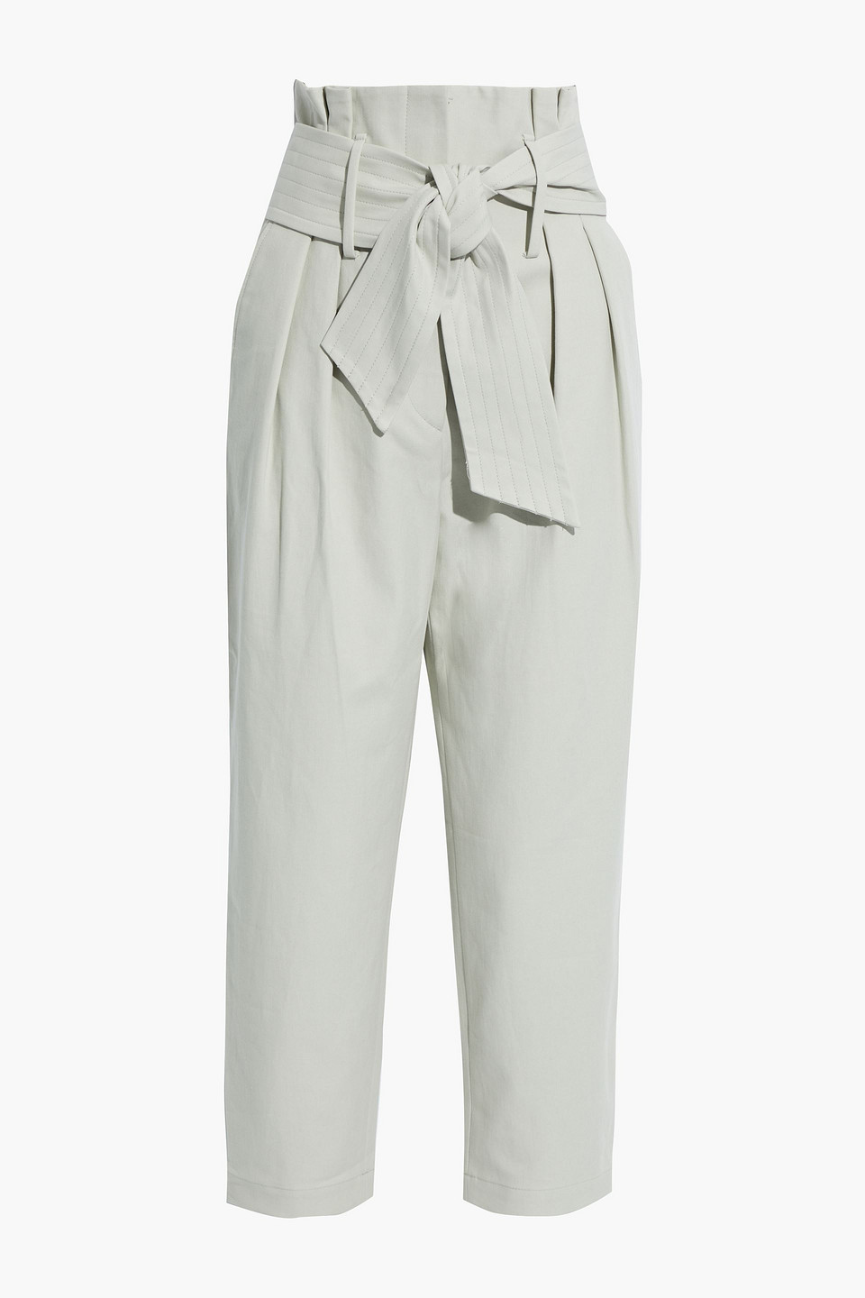 Iro Woman Ritokie Cropped Cotton-gabardine Tapered Pants Sage Green Size 40