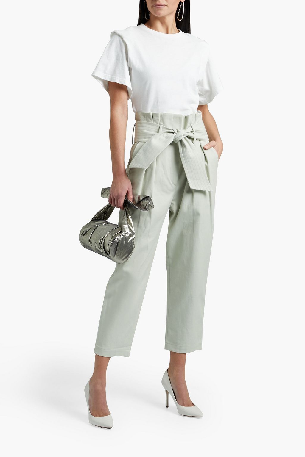 IRO Ritokie belted pleated cotton-twill tapered pants