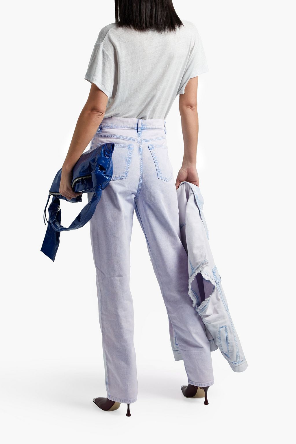 IRO Dahio bleached high-rise straight-leg jeans