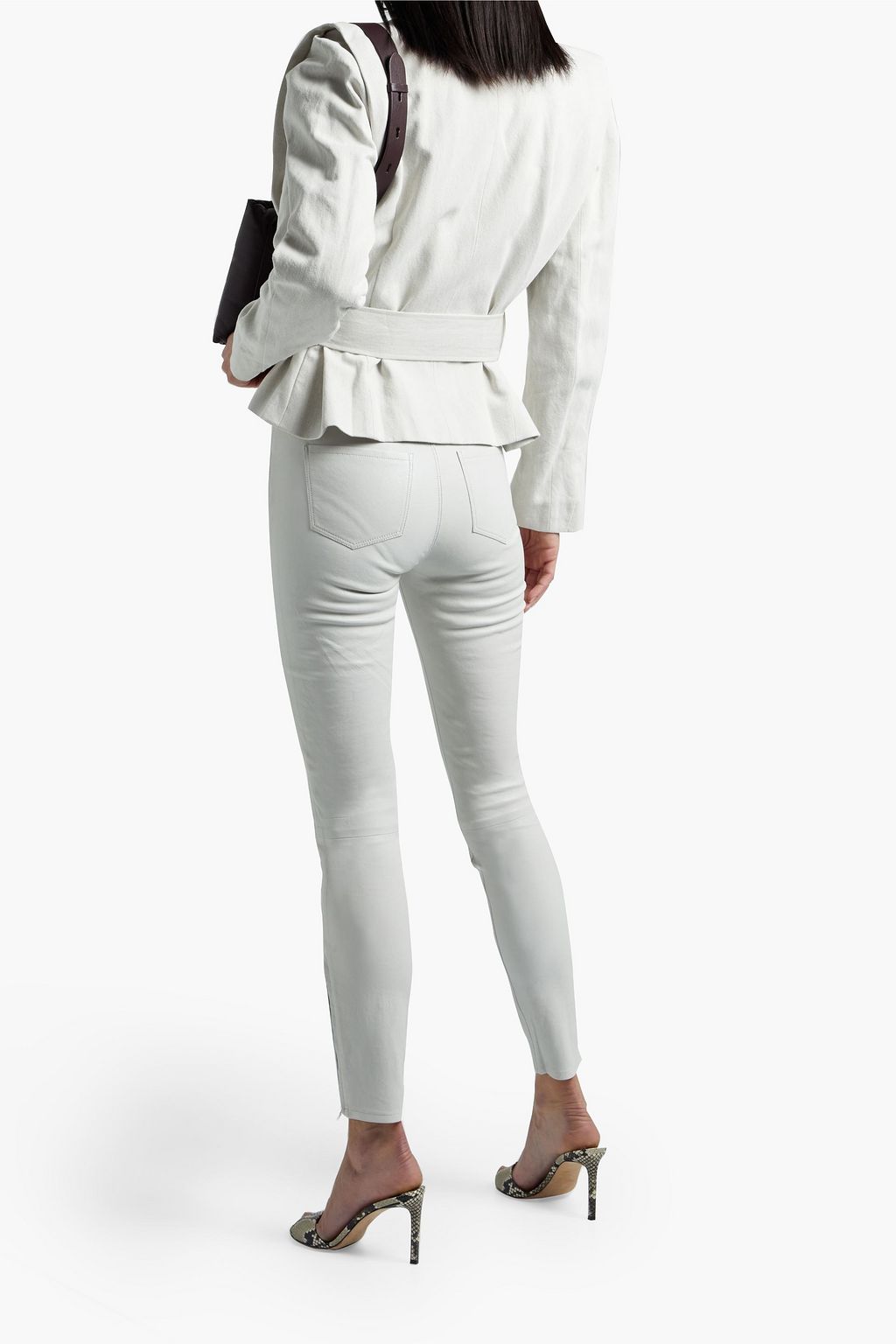 IRO Polka belted cotton and linen-blend twill jacket