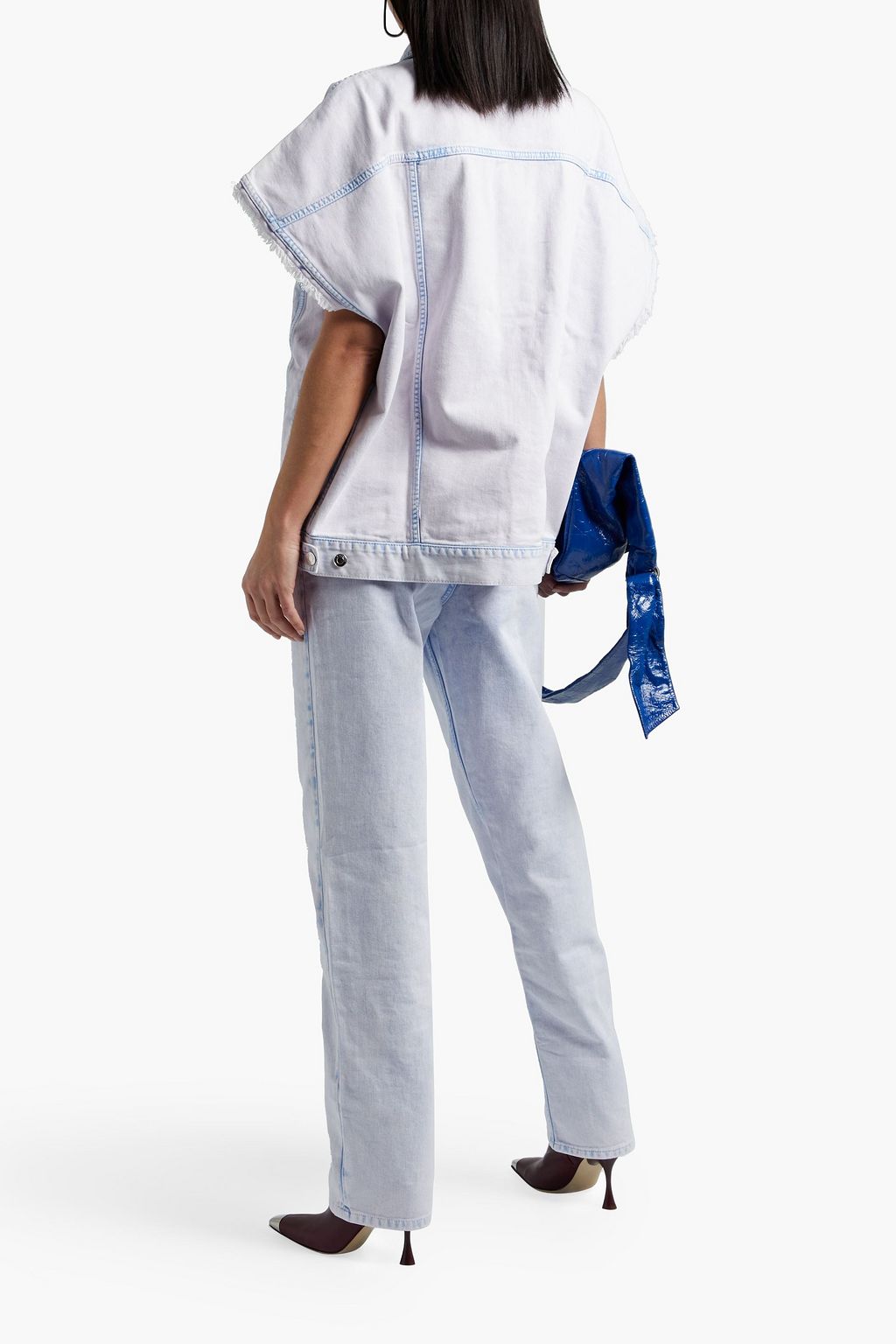 IRO Kachixspe oversized frayed bleached denim vest