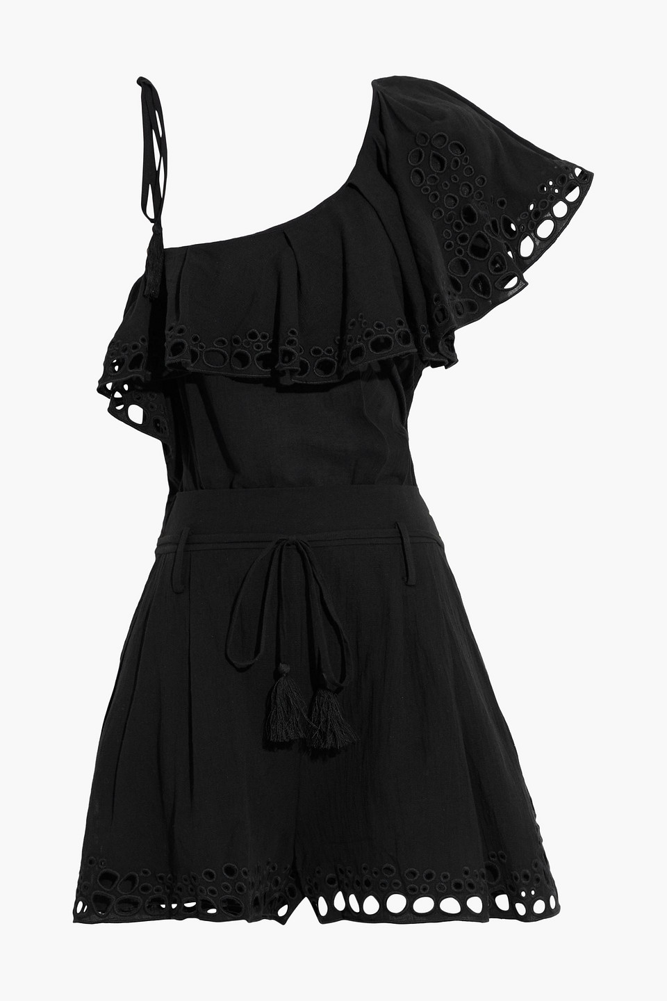 Napili ruffled broderie anglaise cotton-blend playsuit