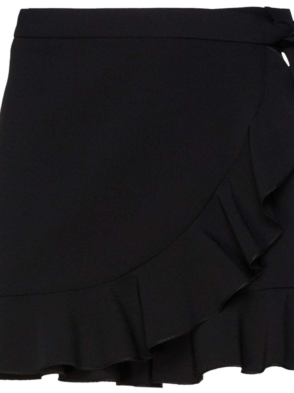 skirt-effect ruffled crepe shorts