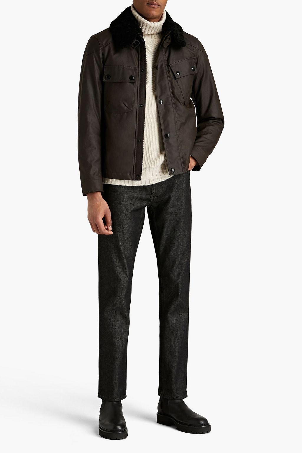 BELSTAFF Patrol shearling-trimmed waxed-cotton jacket