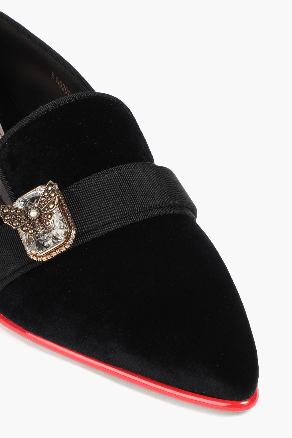 MCQUEEN Embellished velvet loafers