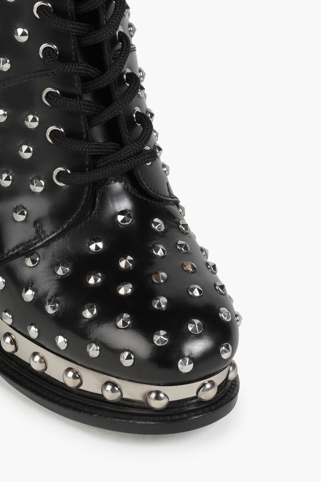 MCQUEEN Studded leather platform ankle boots