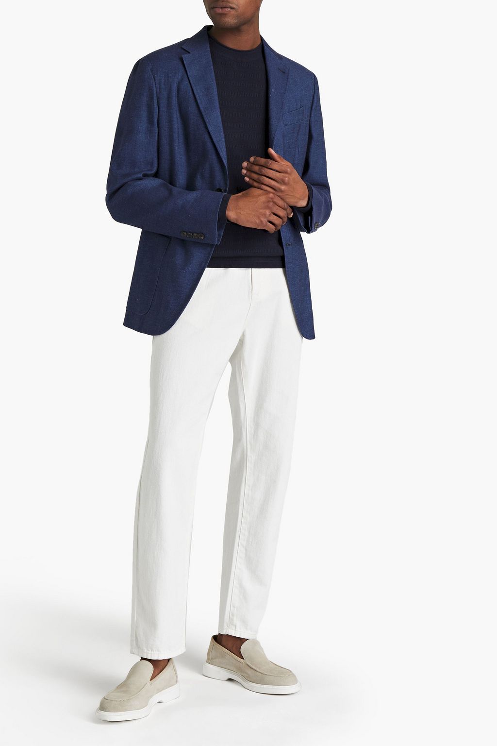 ZEGNA Hemp-blend twill suit jacket