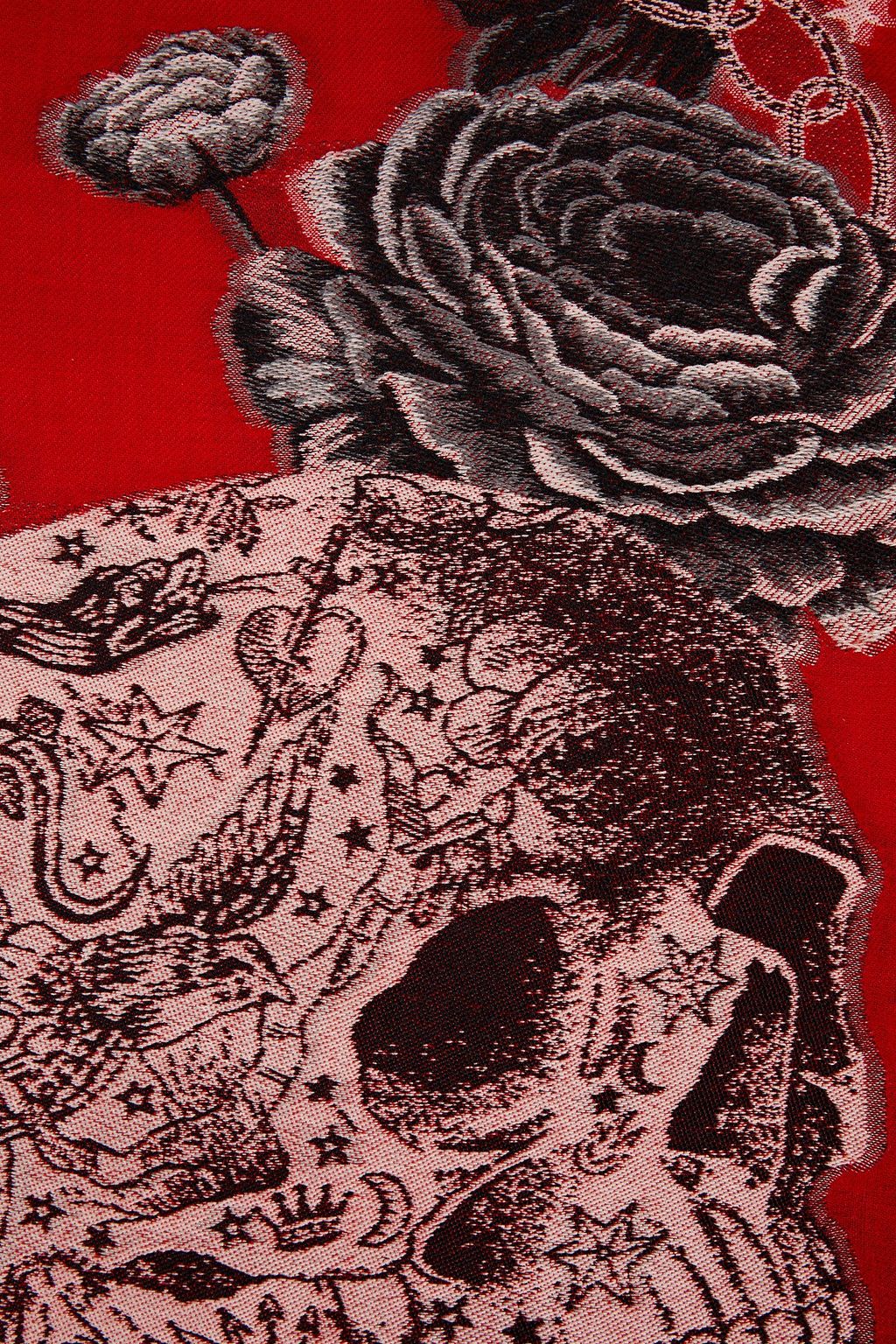 MCQUEEN Printed wool-blend twill scarf
