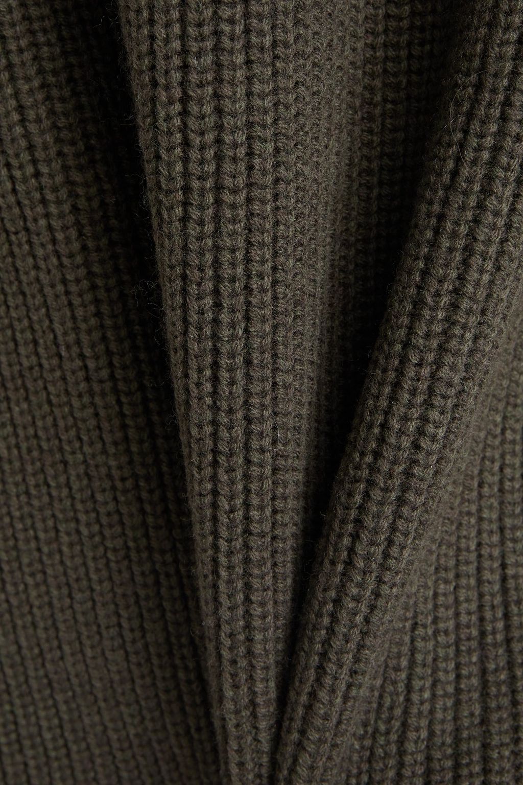 MICHELLE MASON Cold-shoulder ribbed wool and cashmere-blend sweater