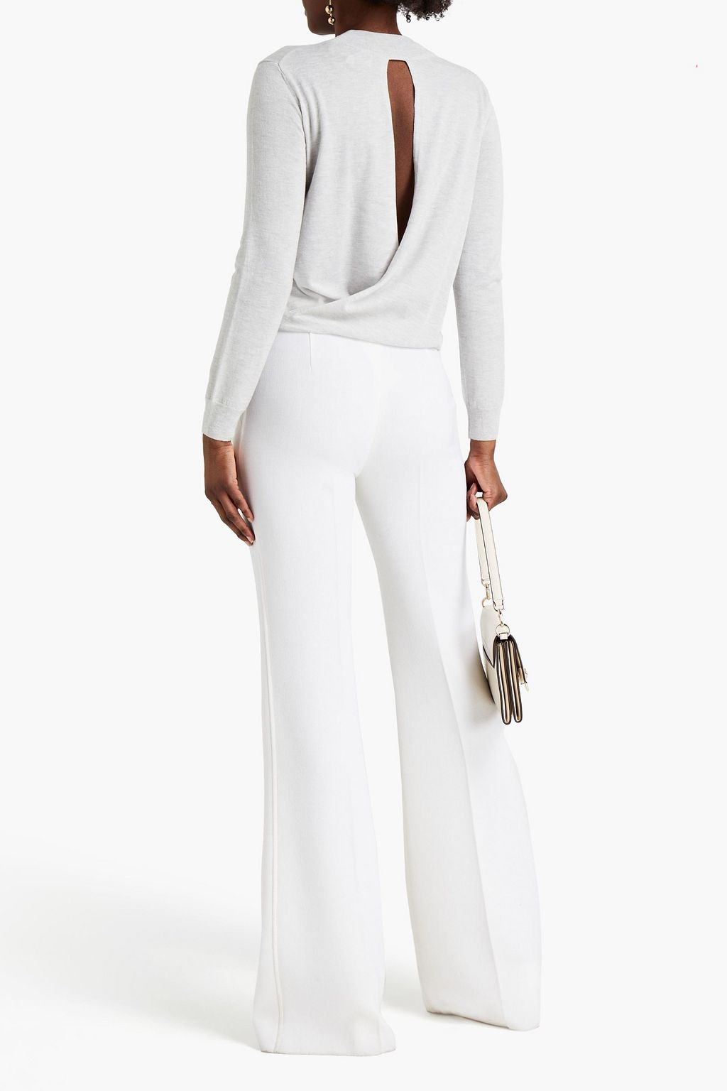 MICHELLE MASON Mélange merino wool and cashmere-blend sweater