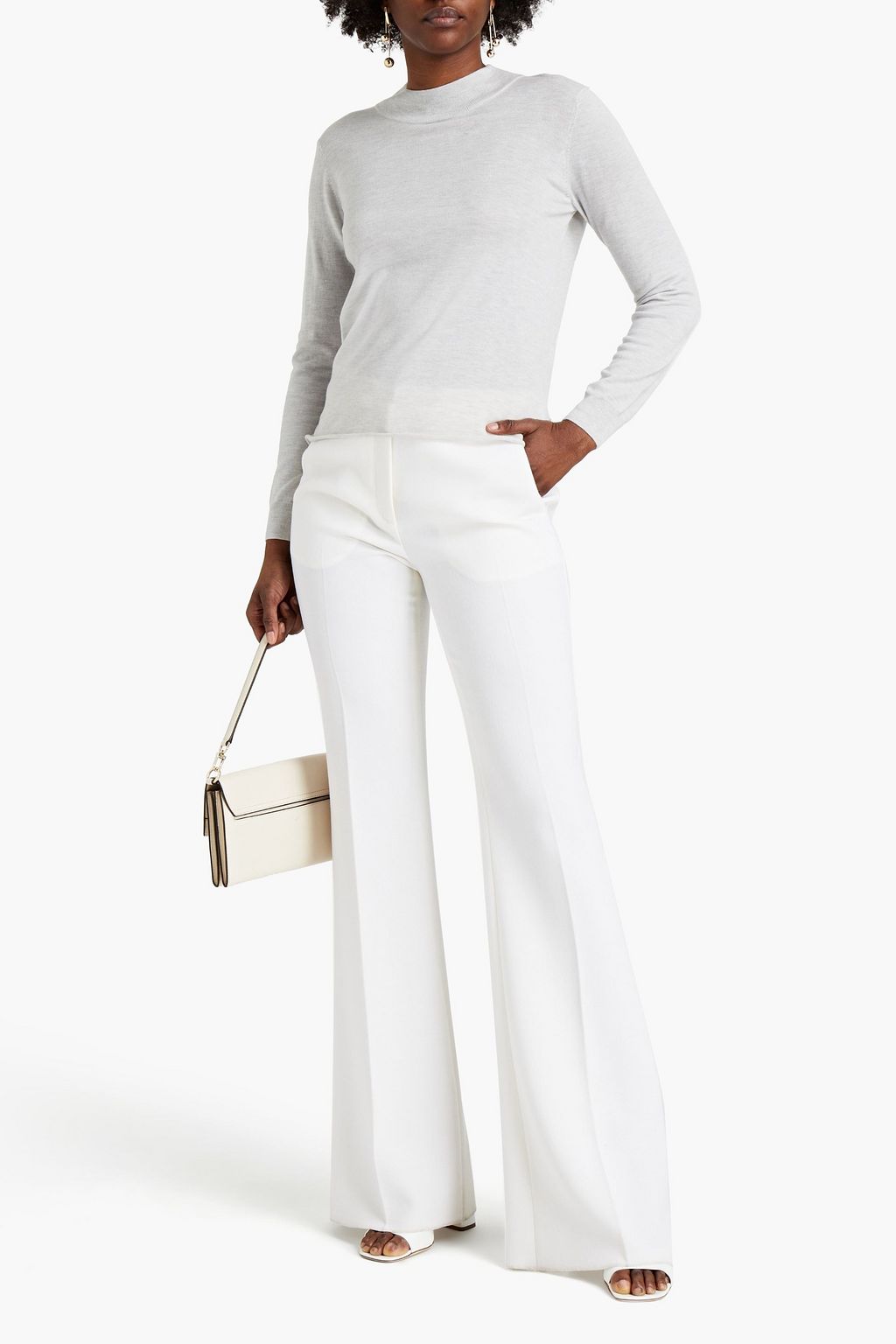 MICHELLE MASON Mélange merino wool and cashmere-blend sweater