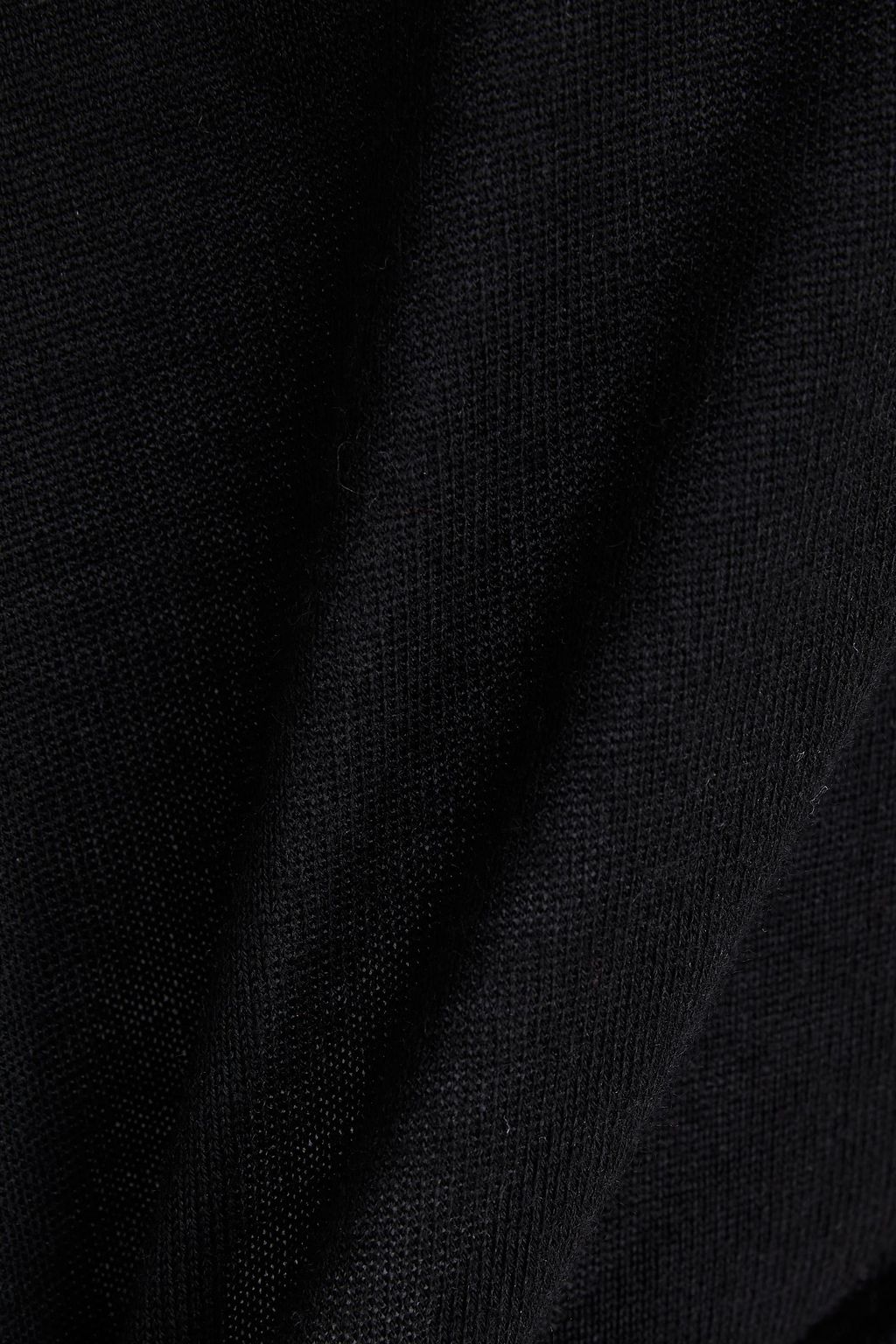 REDVALENTINO Point d'esprit-paneled llama, silk and cashmere-blend sweater