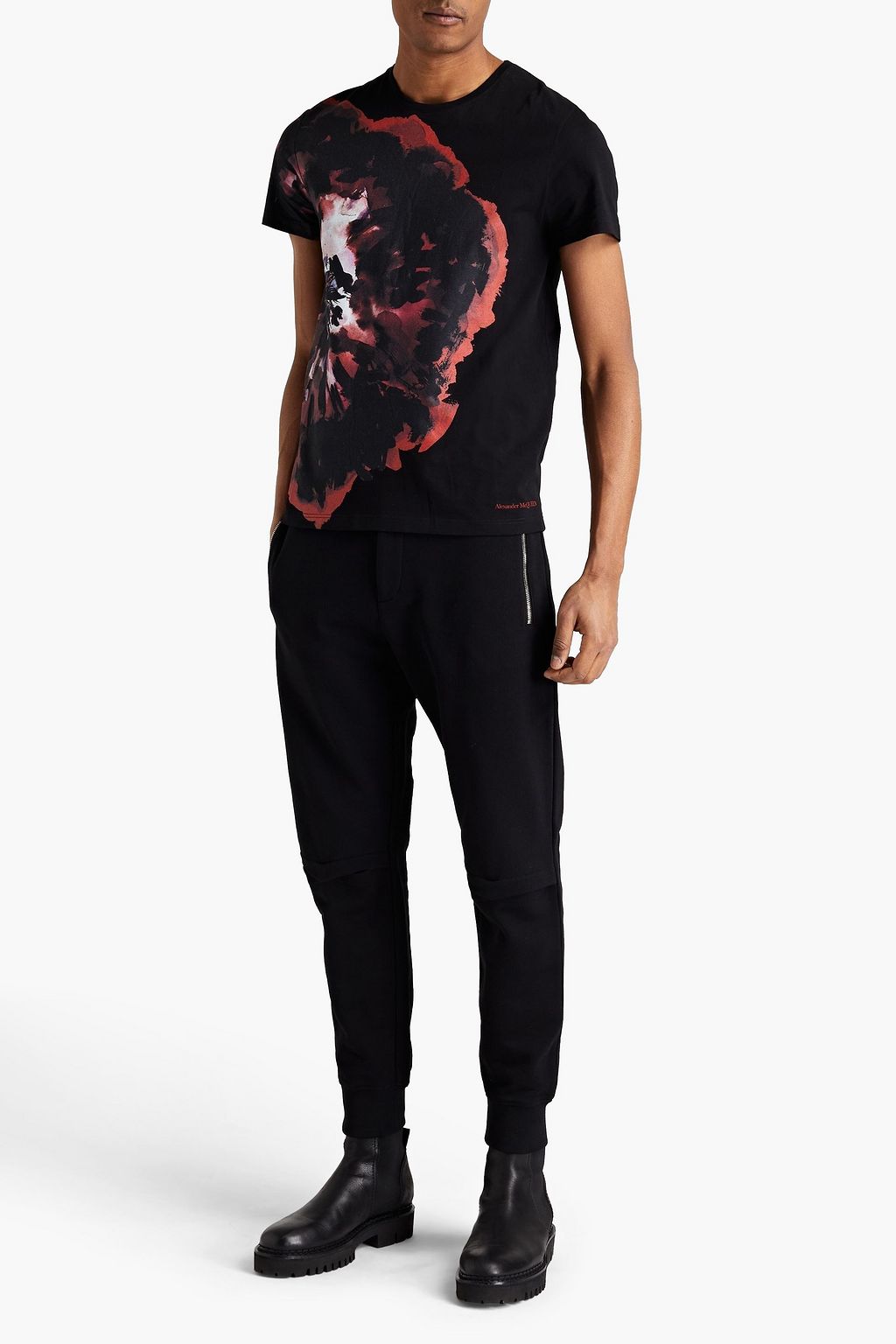 MCQUEEN Printed cotton-jersey T-shirt