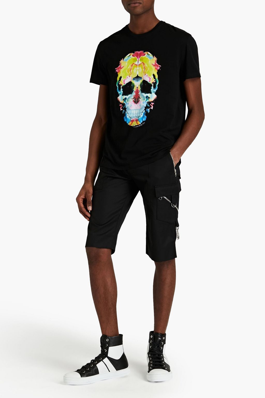 MCQUEEN Printed cotton-jersey T-shirt