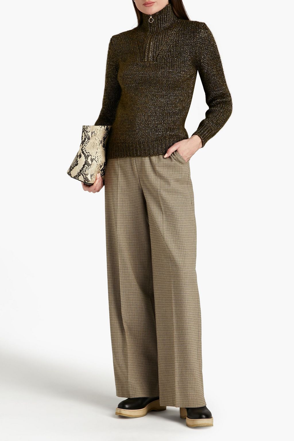 OFFICINE GÉNÉRALE Axelle metallic knitted turtleneck sweater