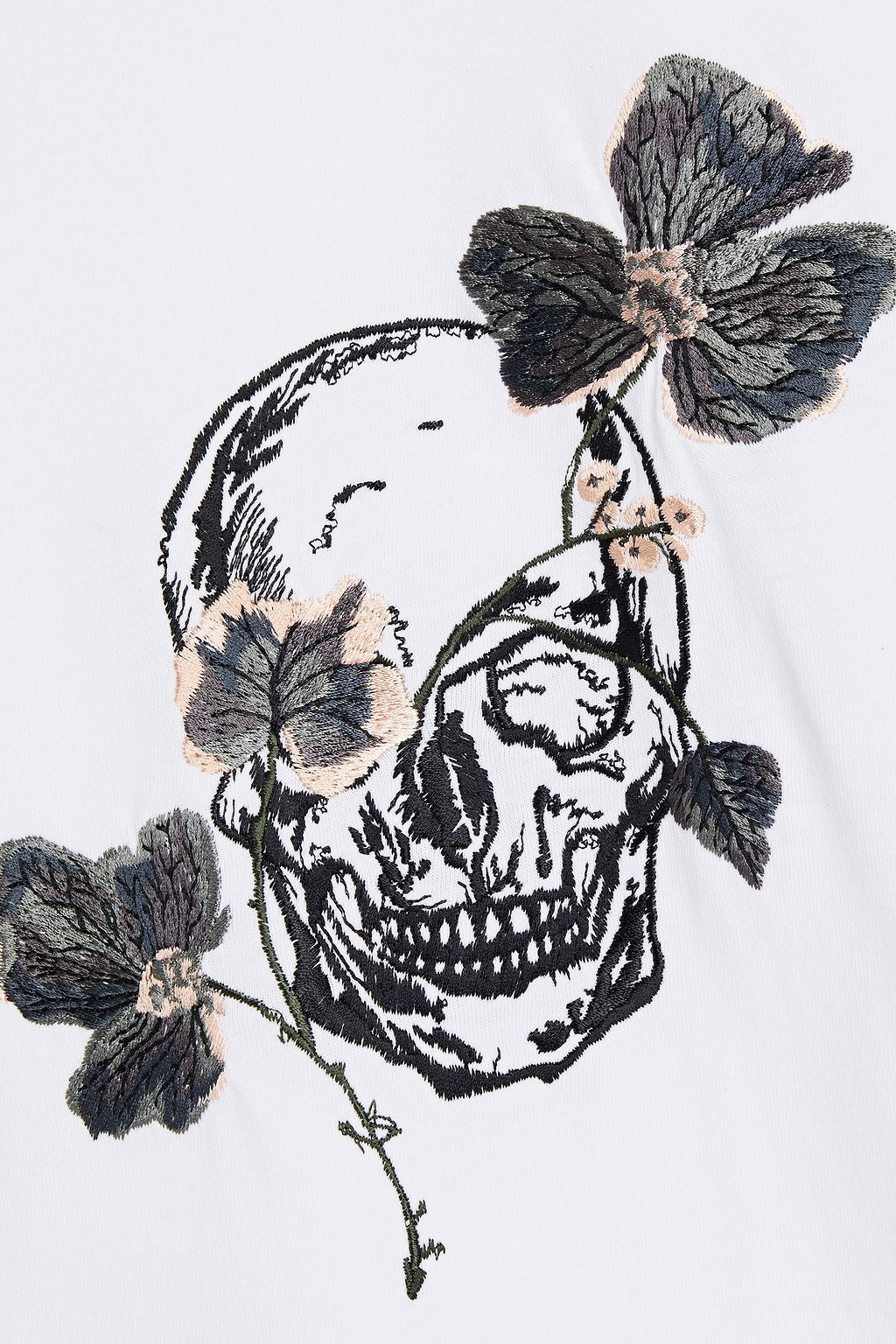 MCQUEEN Embroidered cotton-jersey T-shirt
