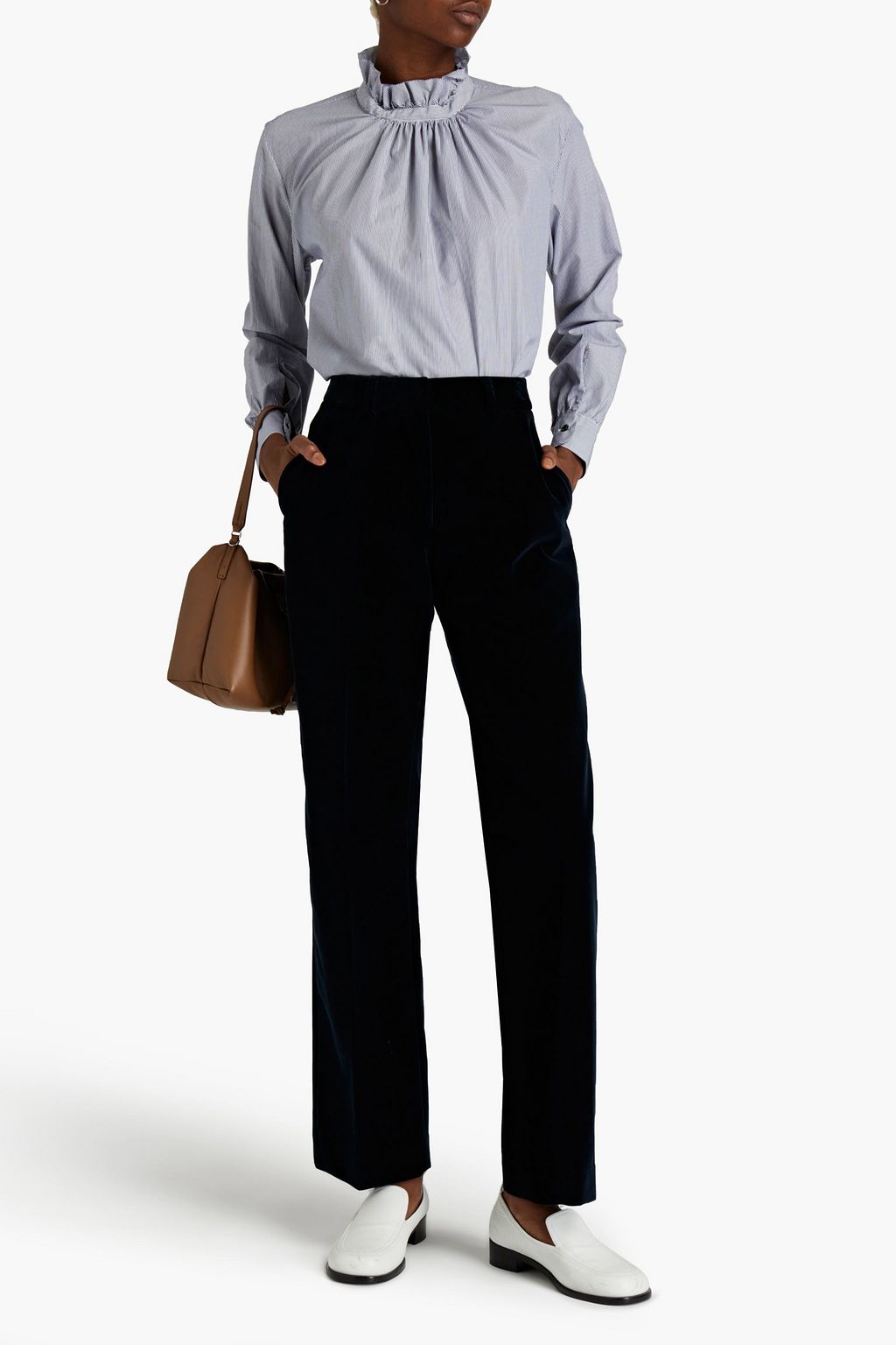 OFFICINE GÉNÉRALE Celeste cotton-velvet straight-leg pants