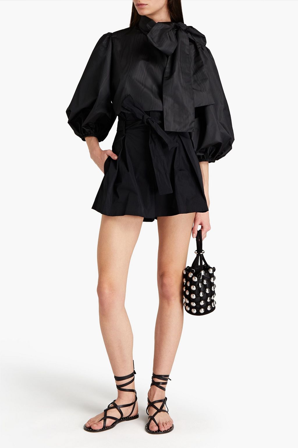 REDVALENTINO Pussy-bow moire blouse