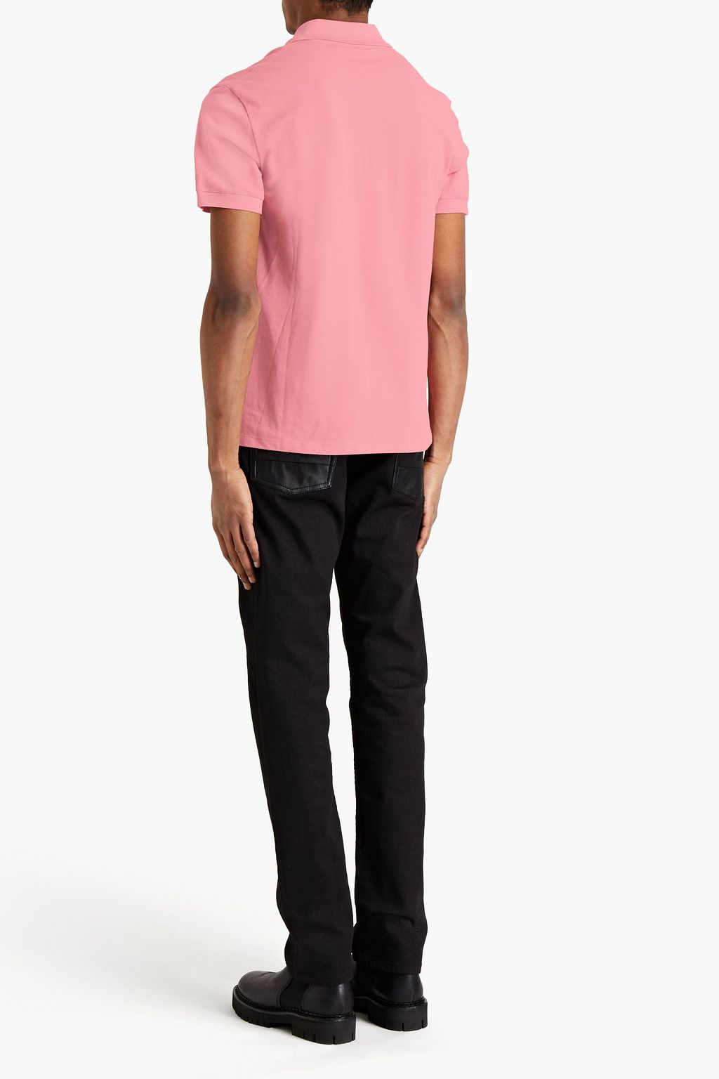 MCQUEEN Embroidered cotton-fleece polo shirt