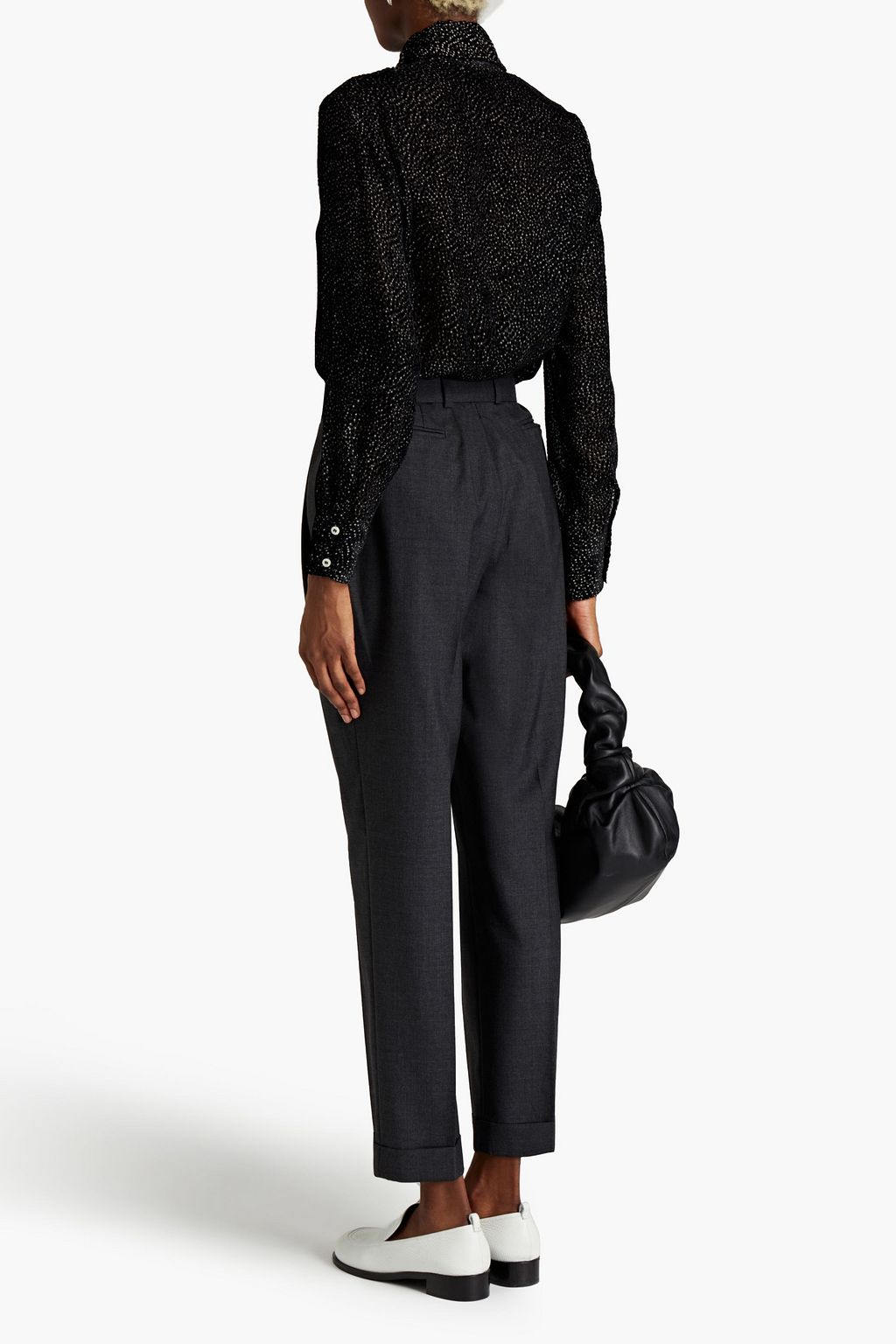 OFFICINE GÉNÉRALE Theodora devoré-velvet shirt