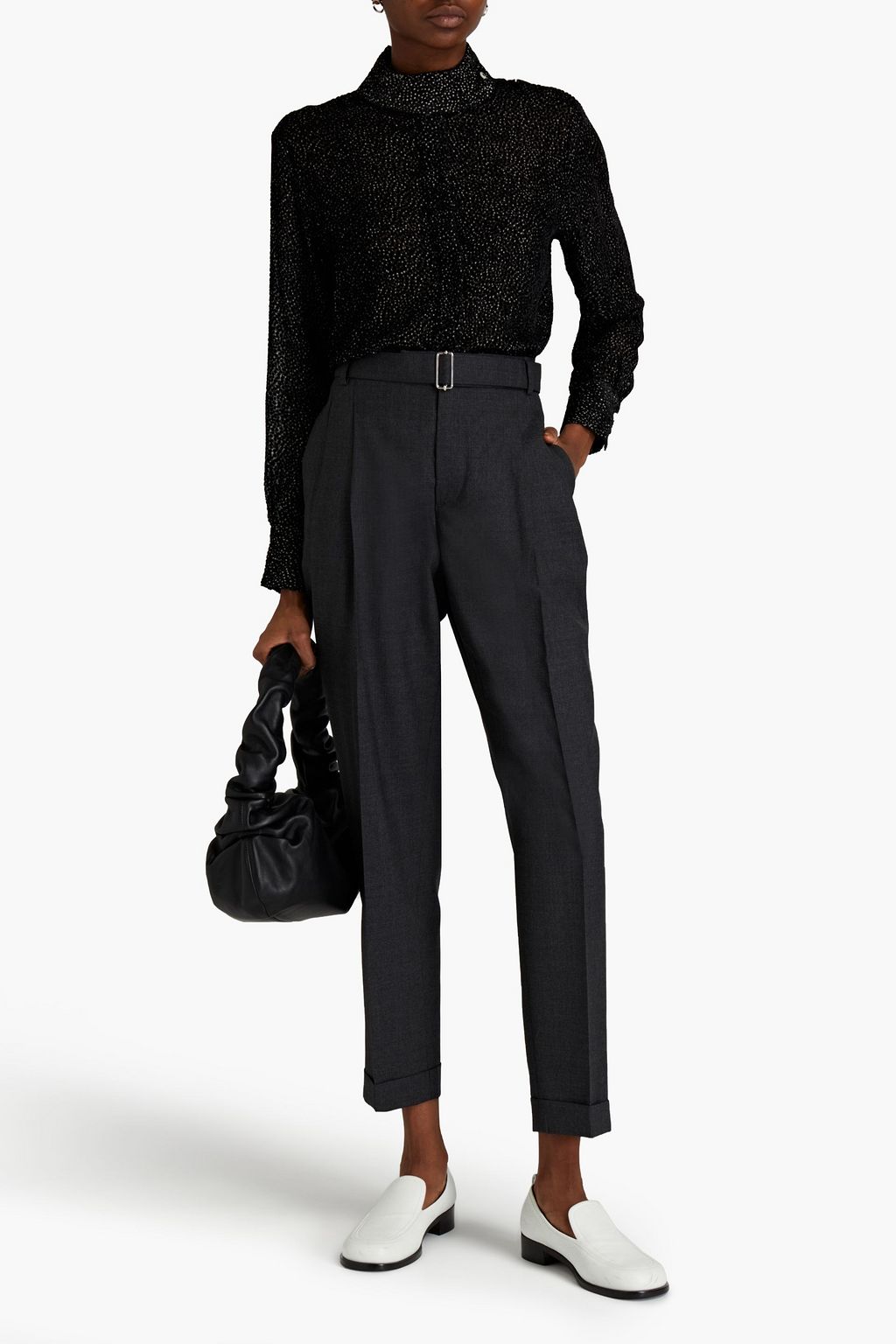 OFFICINE GÉNÉRALE Theodora devoré-velvet shirt