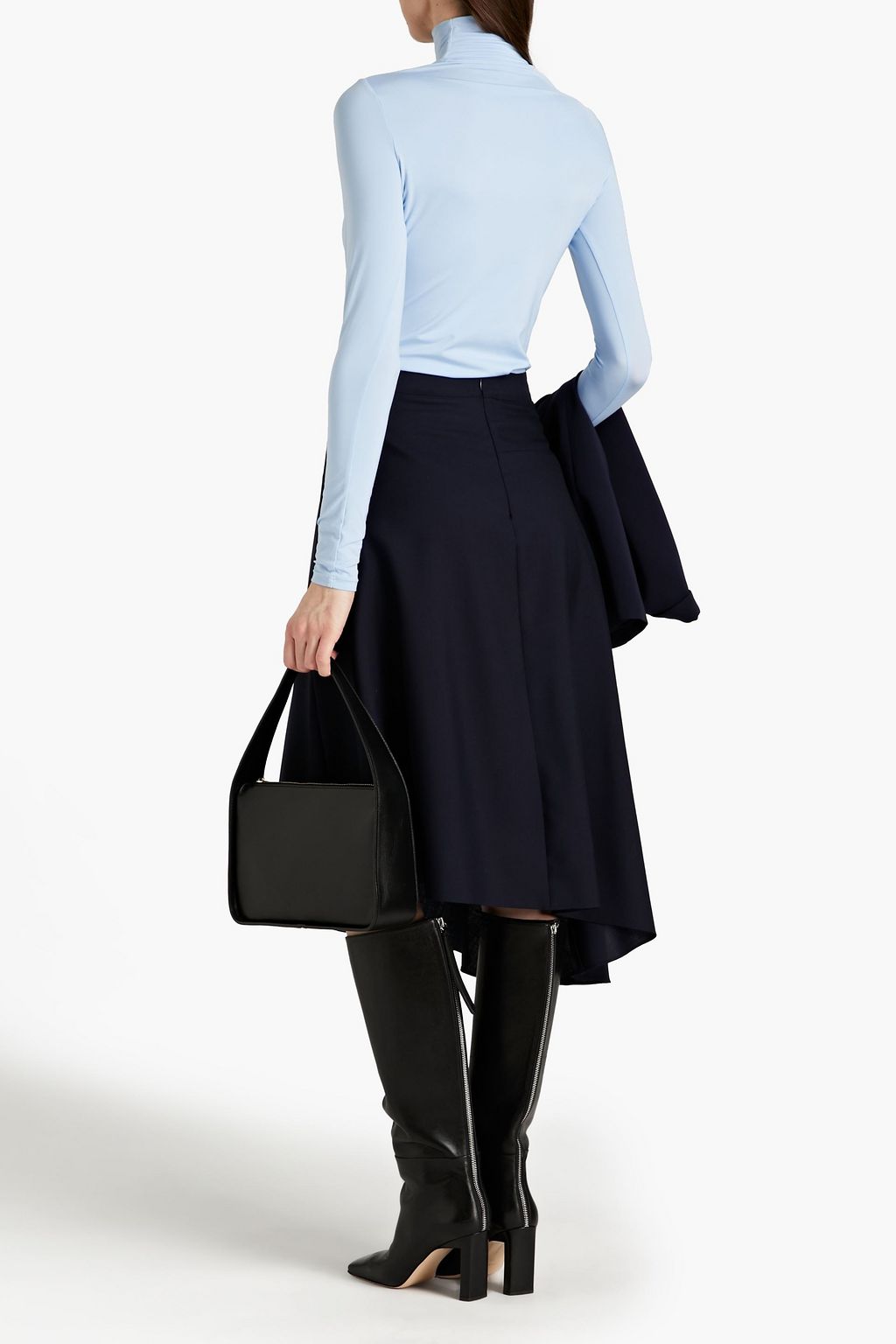 OFFICINE GÉNÉRALE Anissa asymmetric wool midi skirt