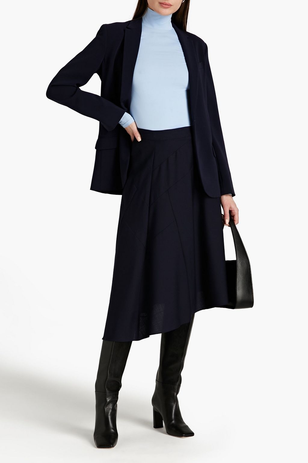 OFFICINE GÉNÉRALE Anissa asymmetric wool midi skirt
