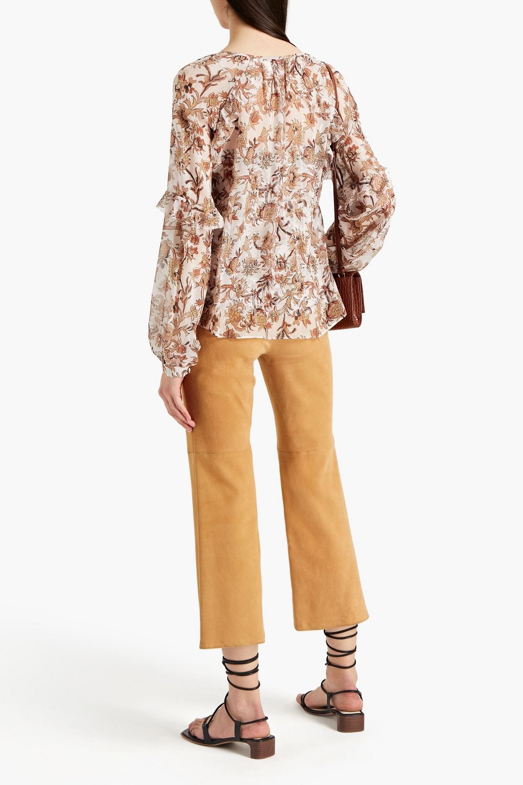 VERONICA BEARD Zanita ruffled floral-print silk-blend crepe blouse