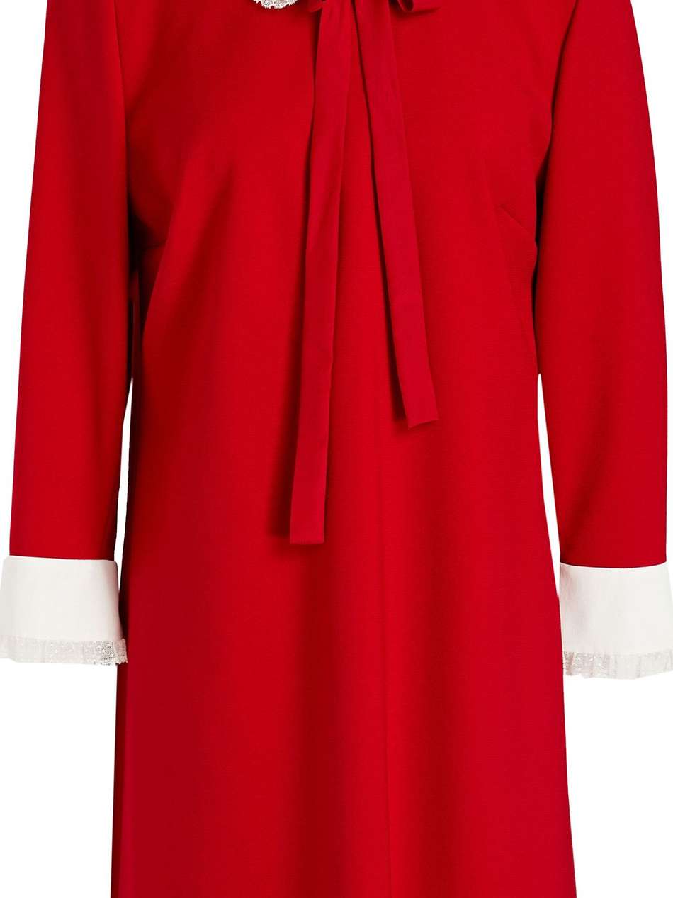 point d'esprit-trimmed crepe de chine mini dress