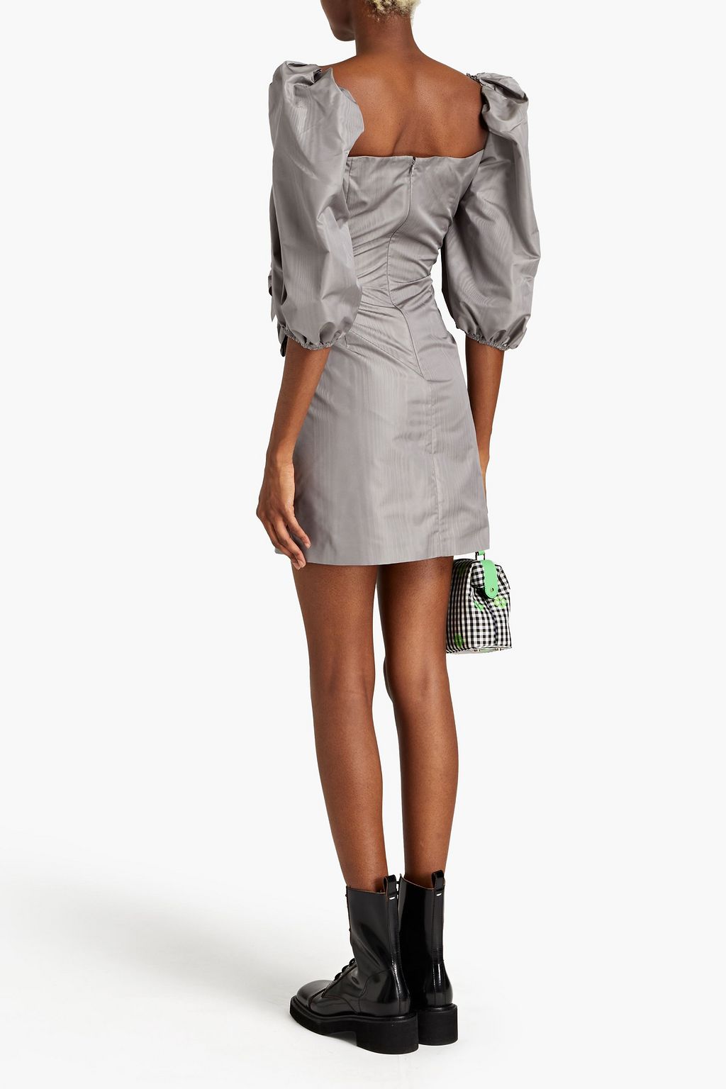REDVALENTINO Bow-embellished moire mini dress