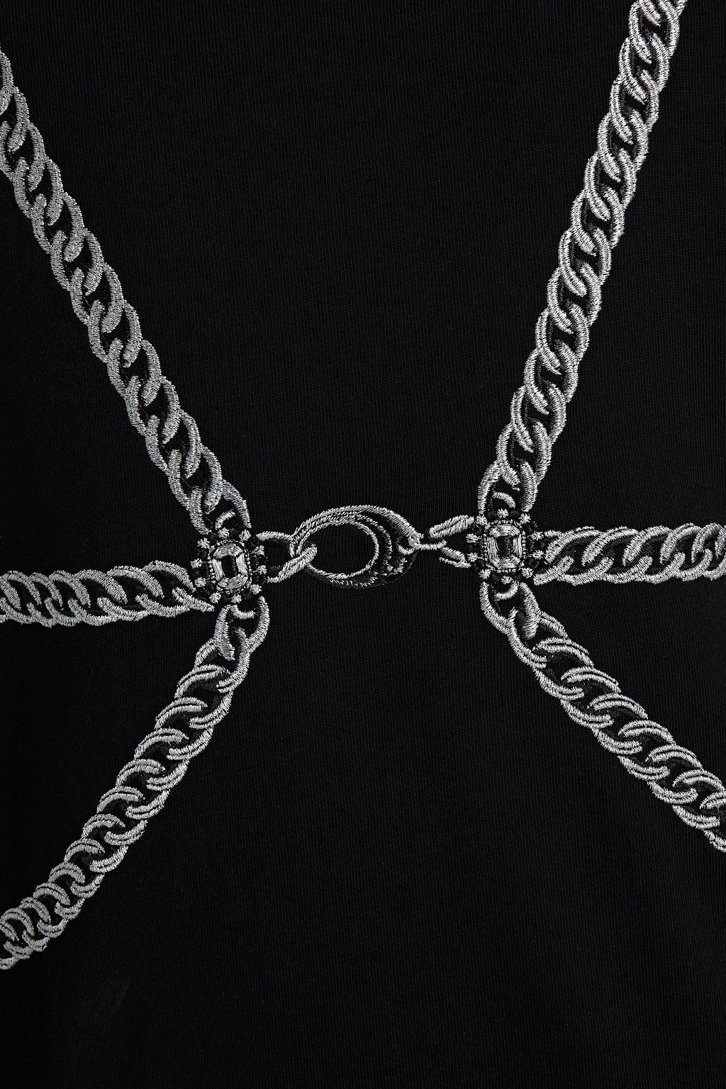 MCQUEEN Embroidered French cotton-terry sweatshirt