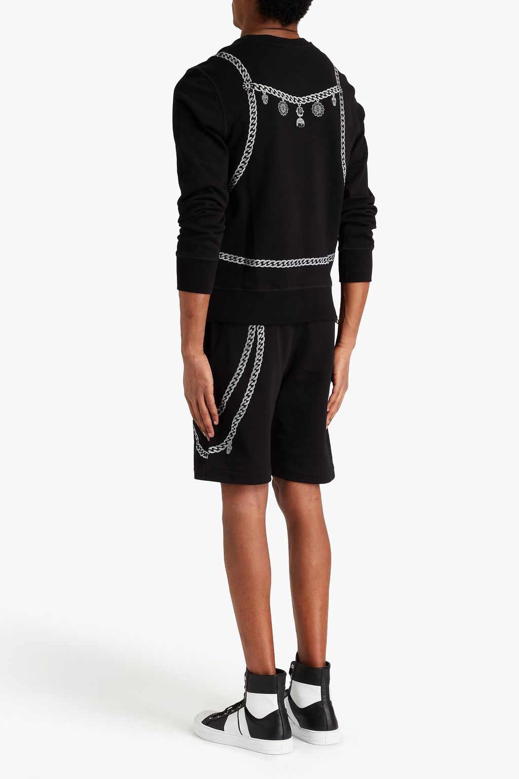 MCQUEEN Embroidered French cotton-terry sweatshirt