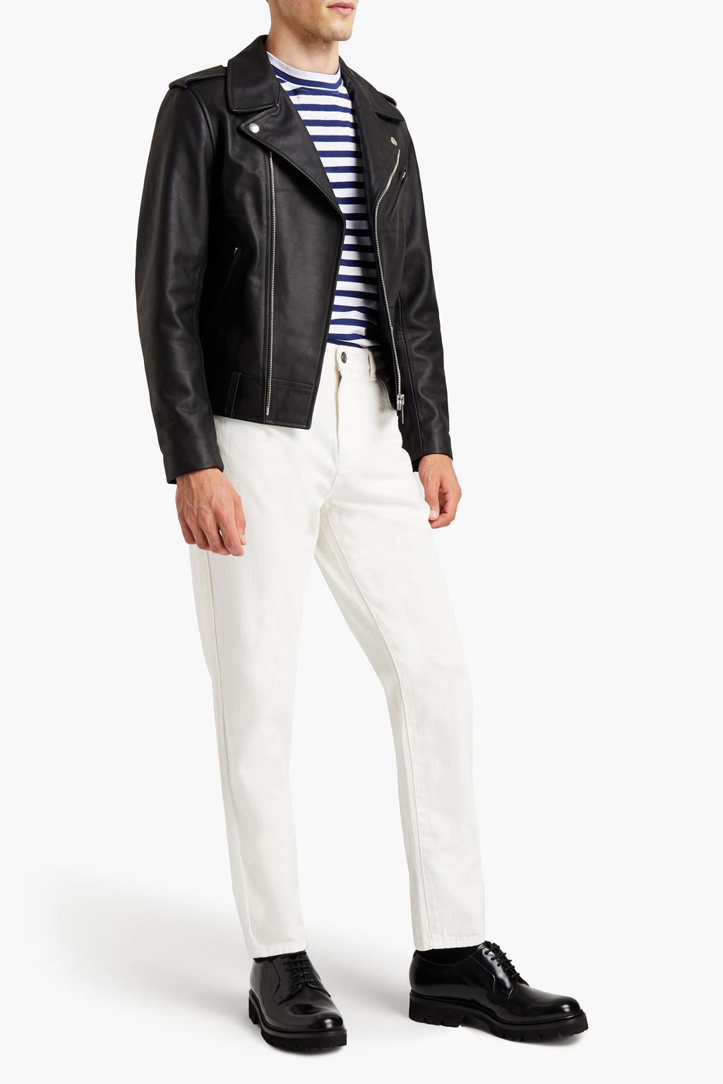 SANDRO Leather biker jacket