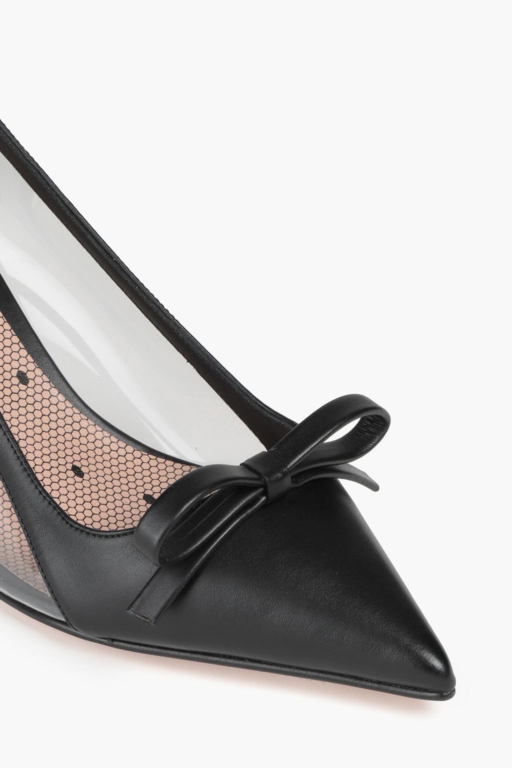 RED(V) Sandie bow-detailed leather and PVC slingback pumps