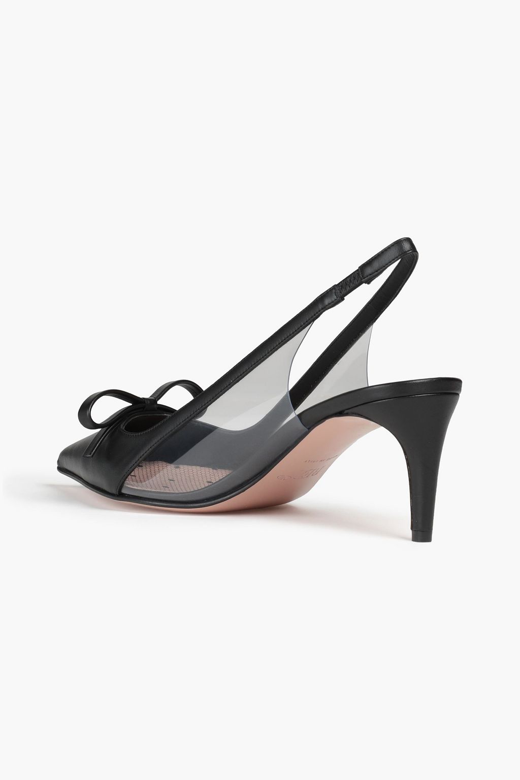 RED(V) Sandie bow-detailed leather and PVC slingback pumps