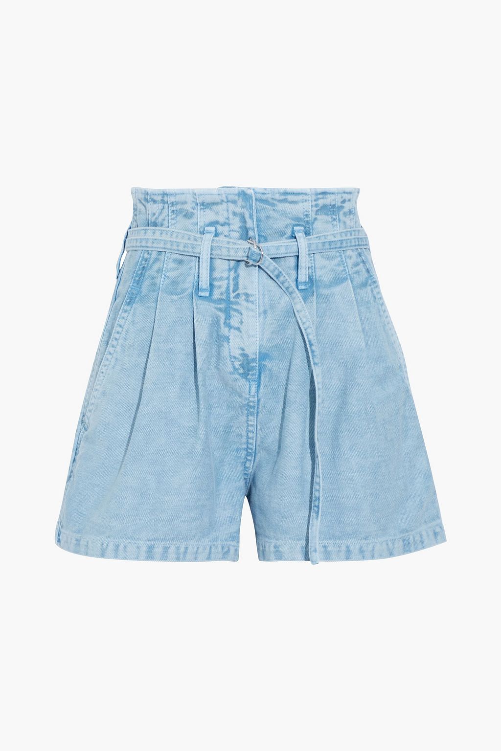 Light denim Trab belted pleated denim 