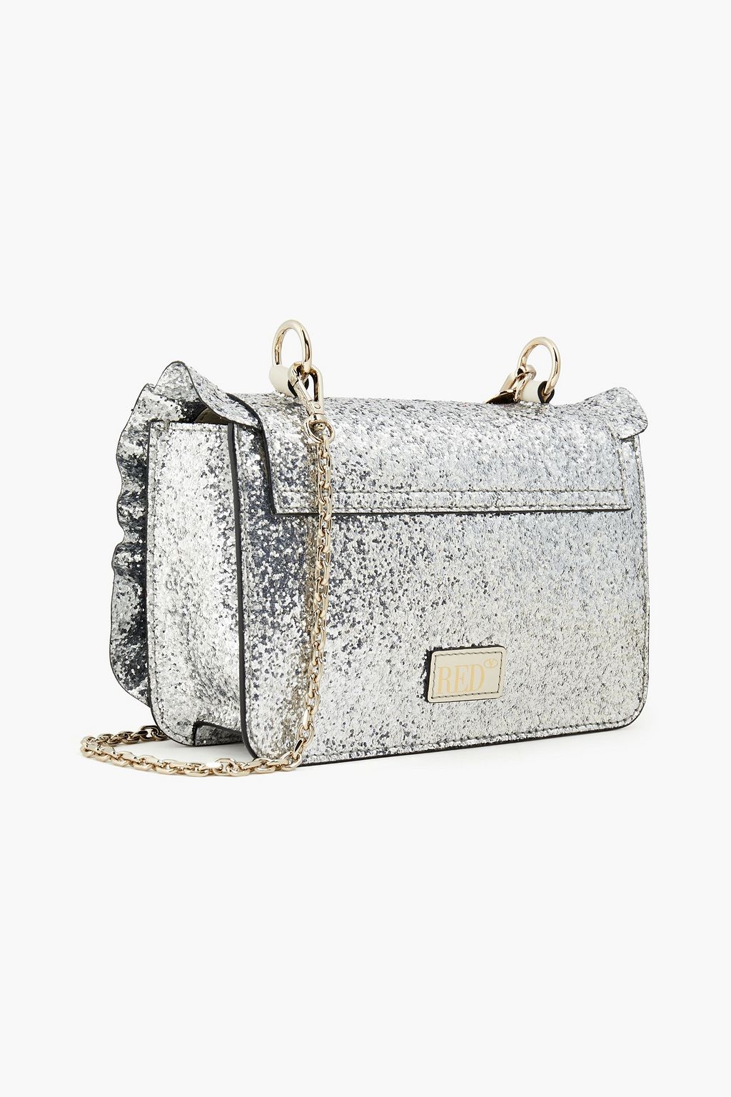 RED(V) Rock Ruffle glittered faux leather shoulder bag
