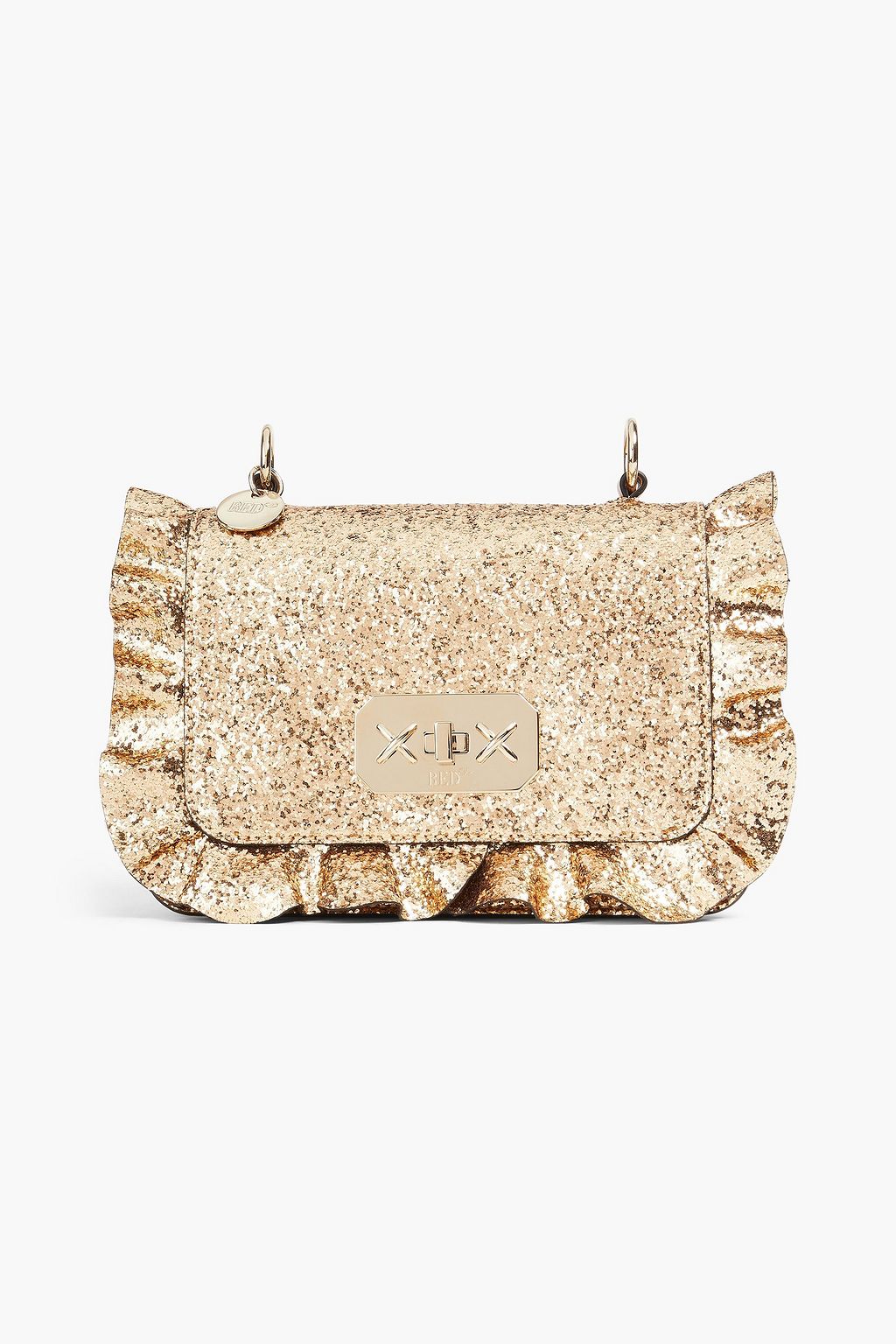 RED(V) Rock Ruffle glittered faux leather shoulder bag