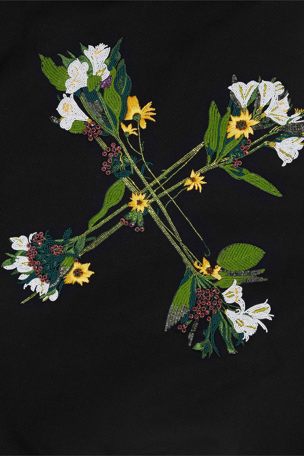 OFF-WHITE™ Embellished French cotton-terry sweatshirt