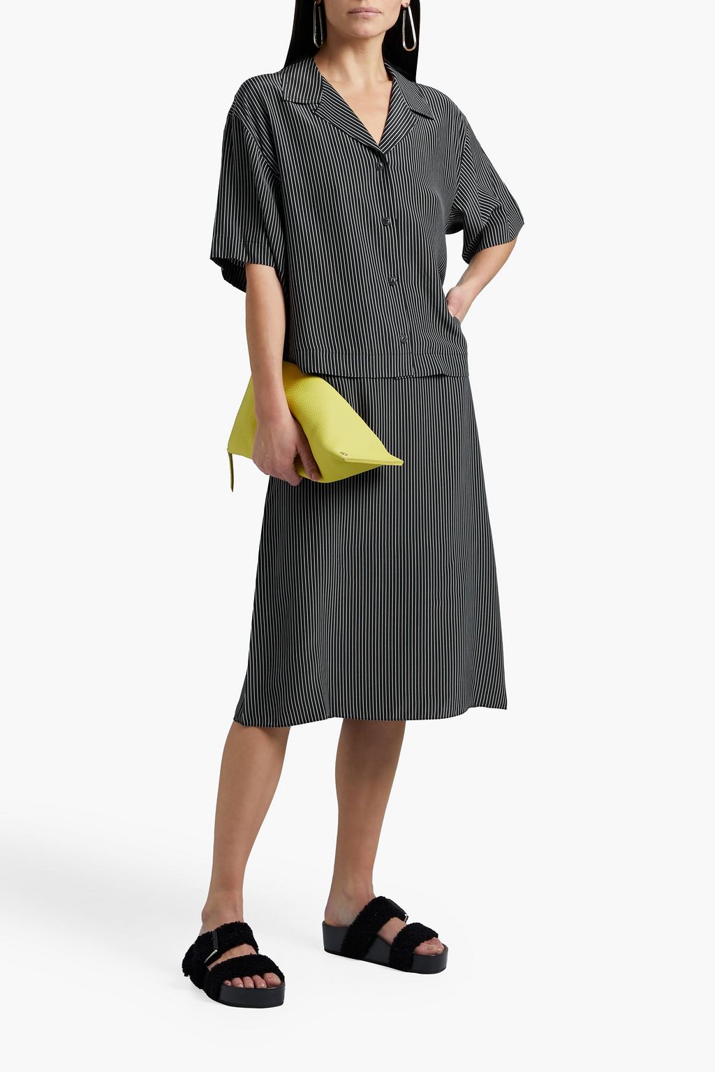 RAG & BONE Reed gestreiftes Seidenhemd aus Crêpe de Chine