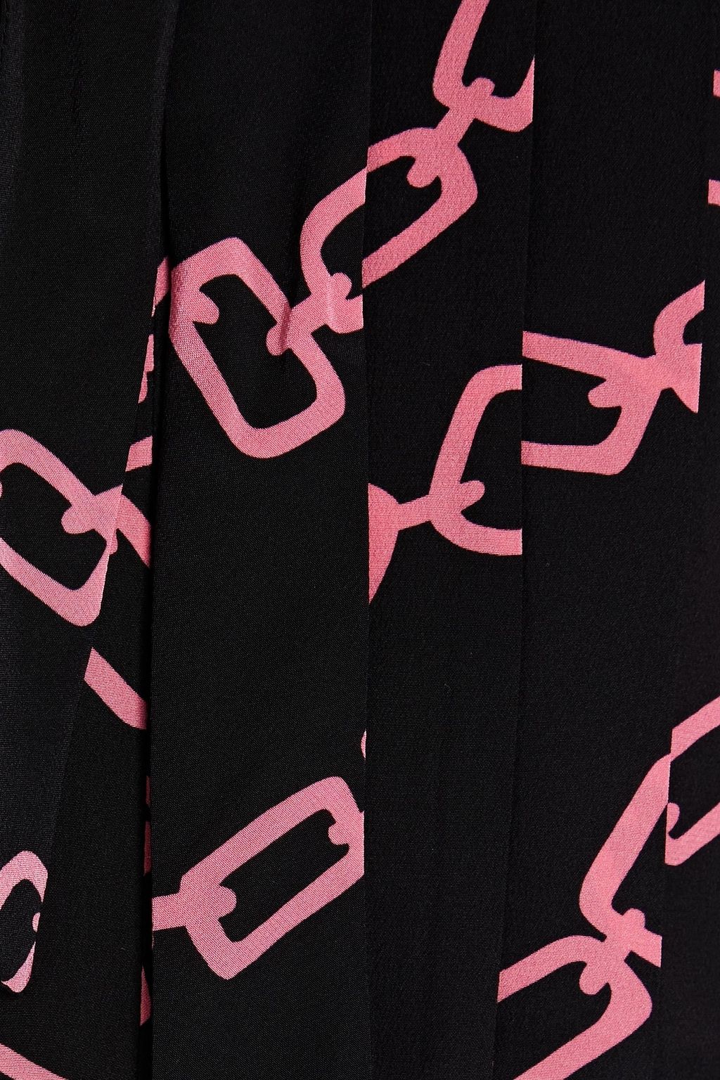 REDVALENTINO Pussy-bow printed silk crepe de chine mini dress