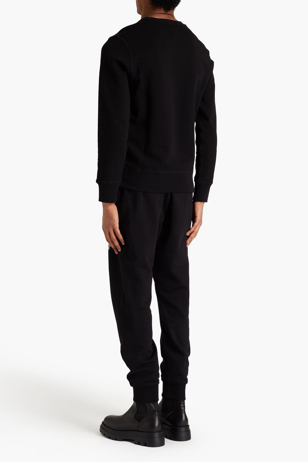 MCQUEEN Tapered embroidered French cotton-terry sweatpants
