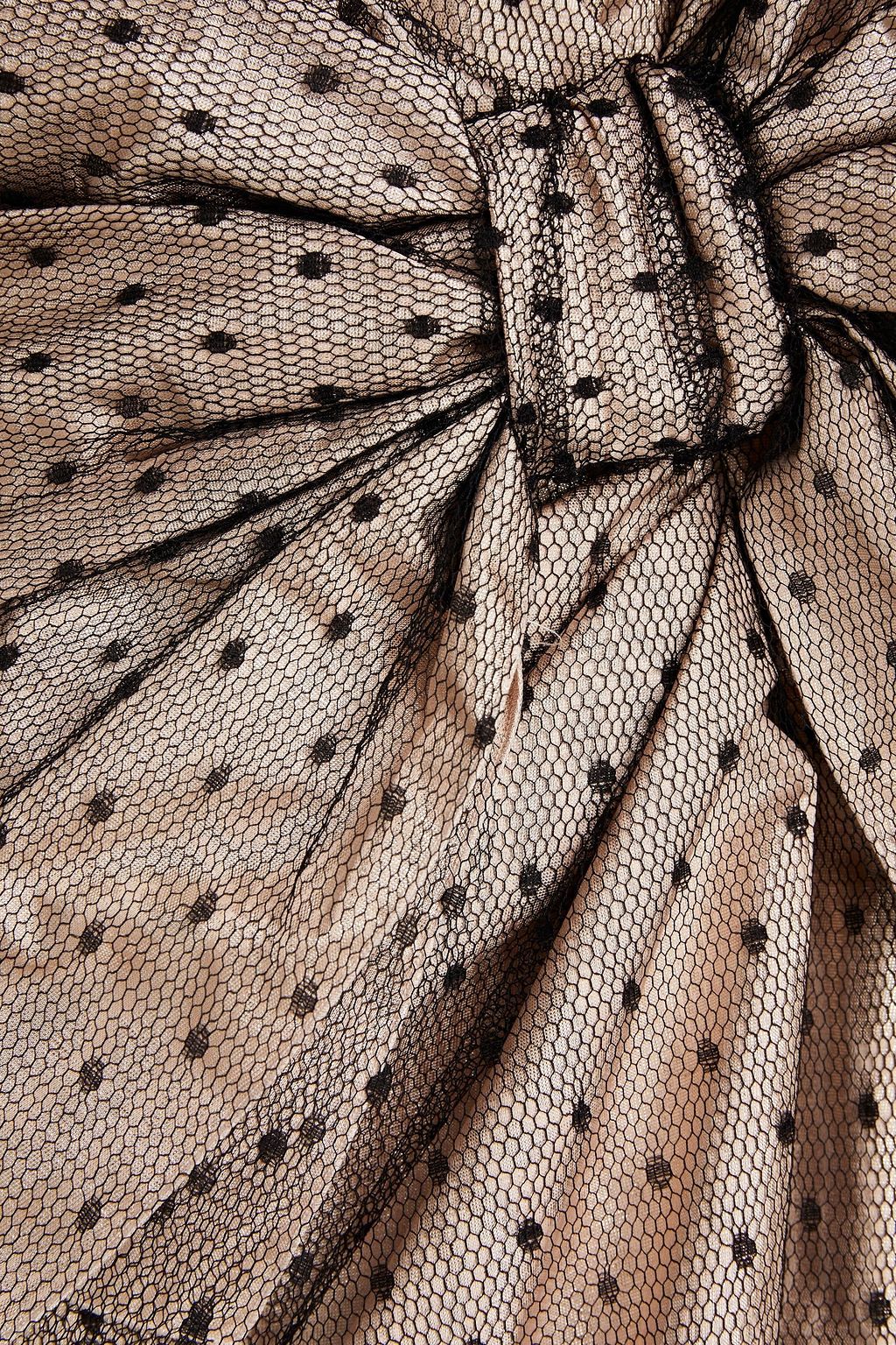 REDVALENTINO Bow-detailed point d'esprit and taffeta mini dress