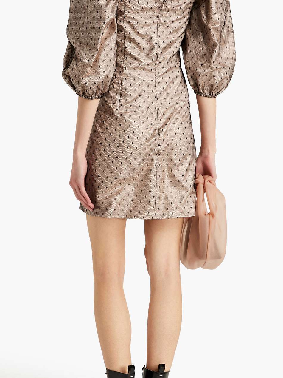 bow-detailed point d'esprit and taffeta mini dress