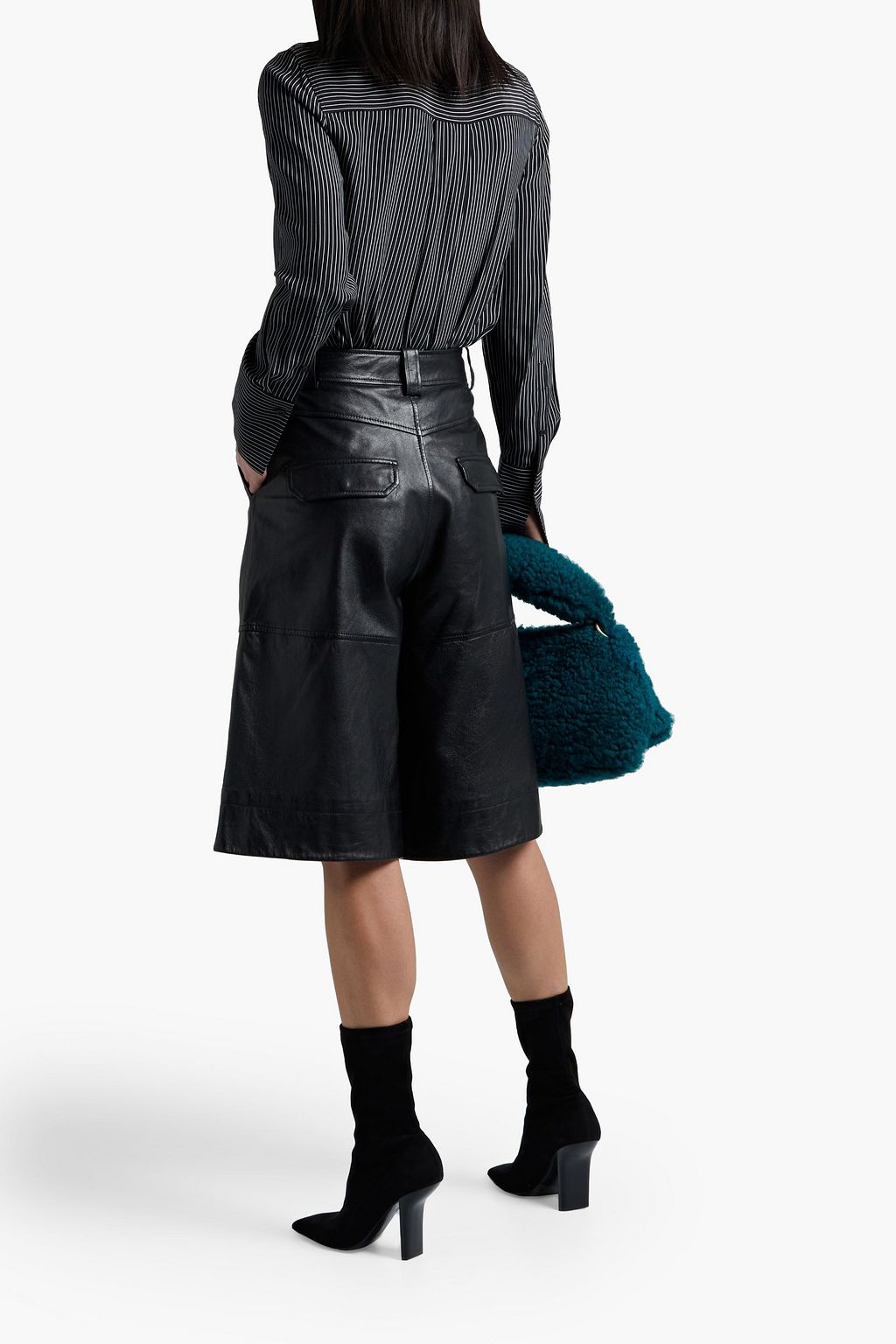 RAG & BONE Max draped striped silk crepe de chine shirt