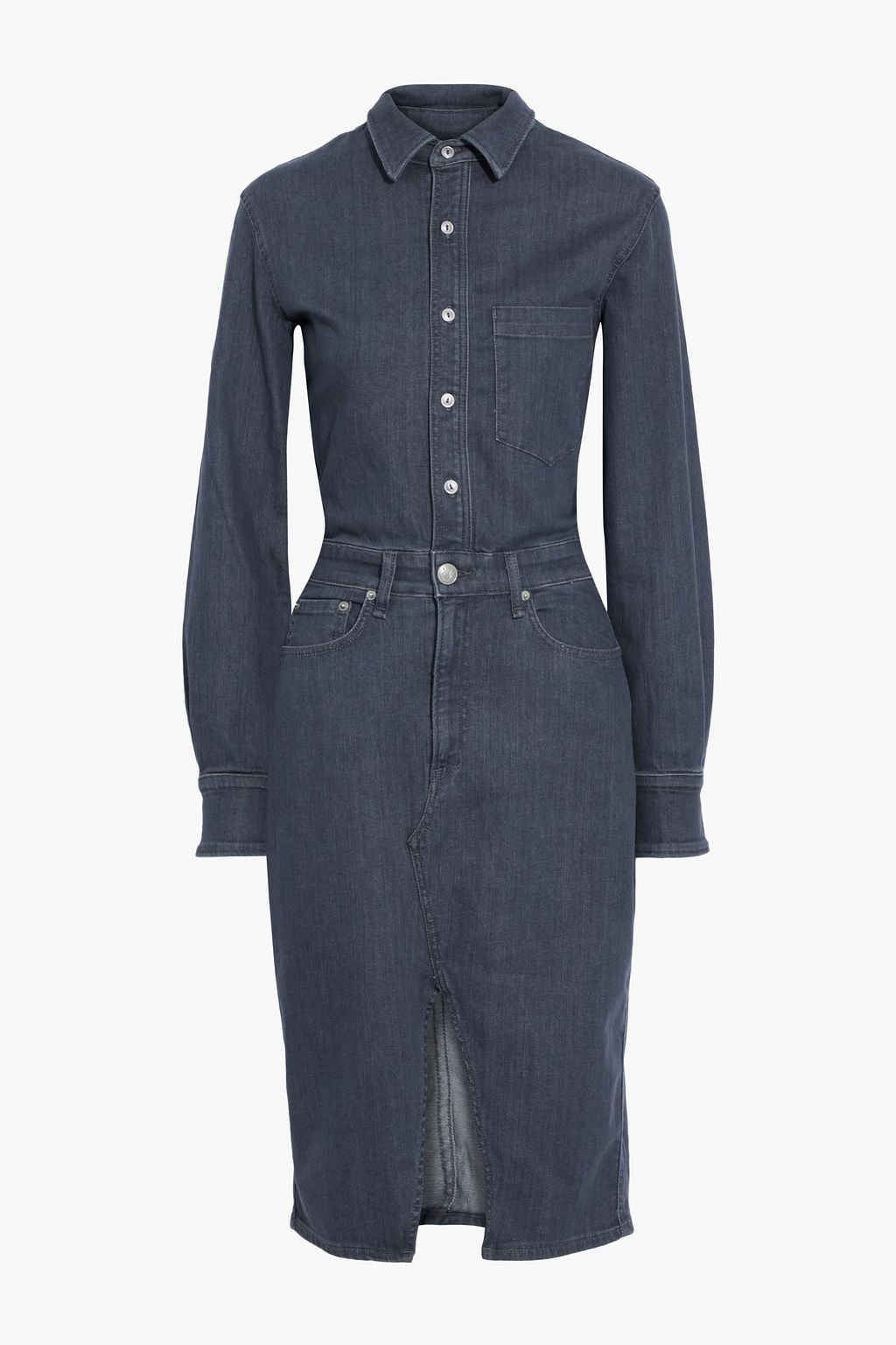 chambray button up dress