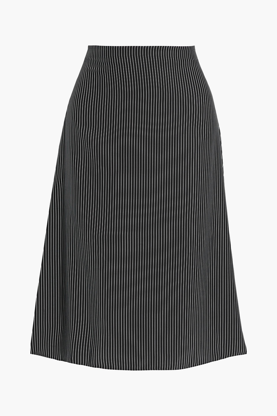 rag & bone - mandy striped silk crepe de chine skirt - black - l
