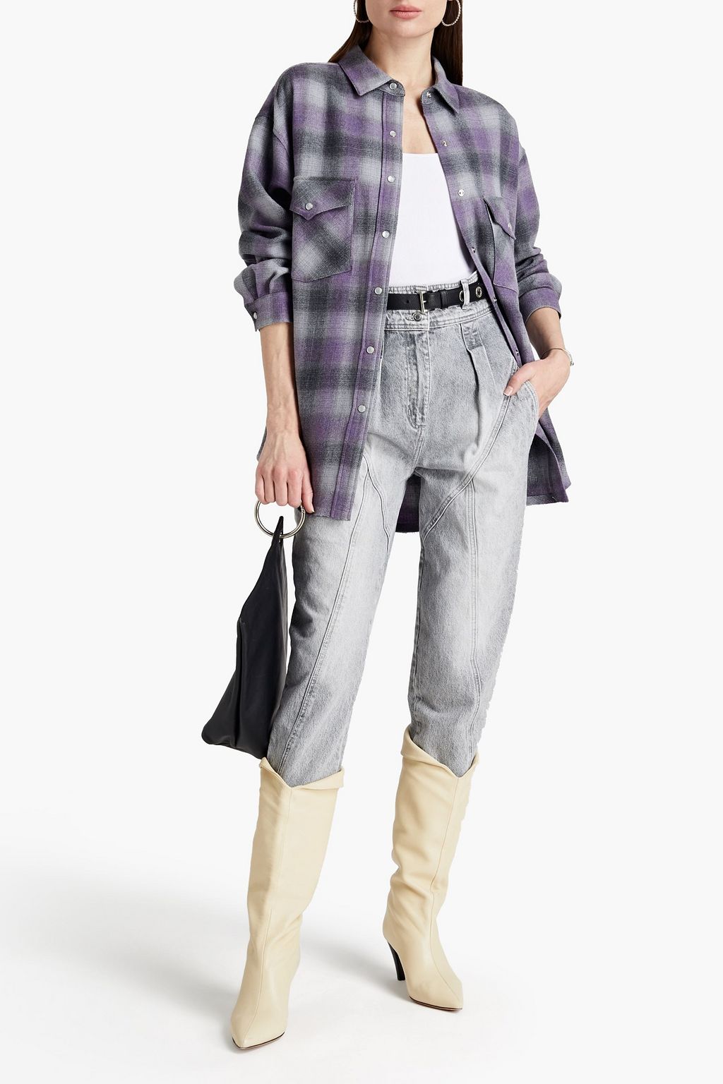 IRO Gowest oversized checked wool-flannel shirt