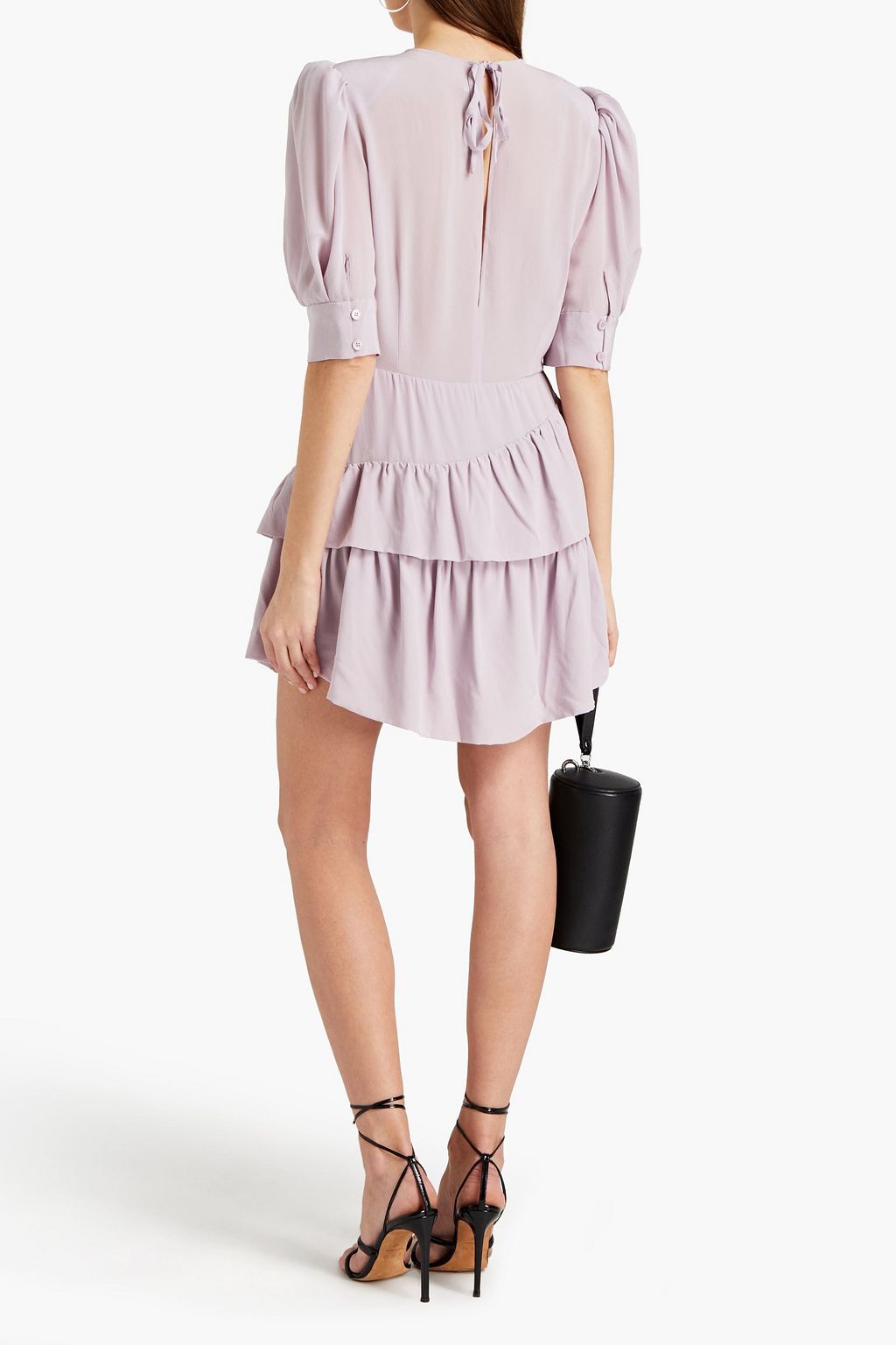 IRO Nekie ruffle-trimmed silk-crepe mini dress